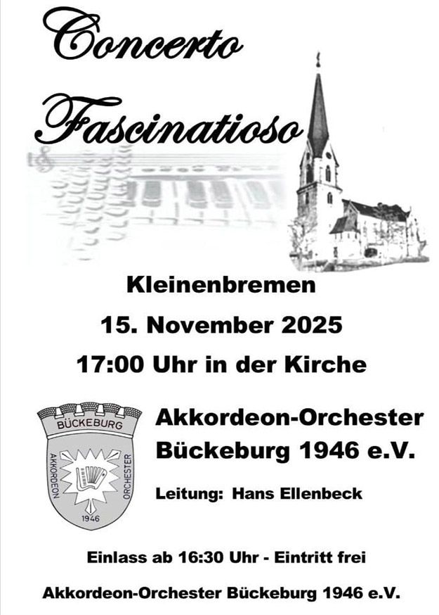 Konzert Akkordeon-Orchester Bückeburg am 15.11.2025
